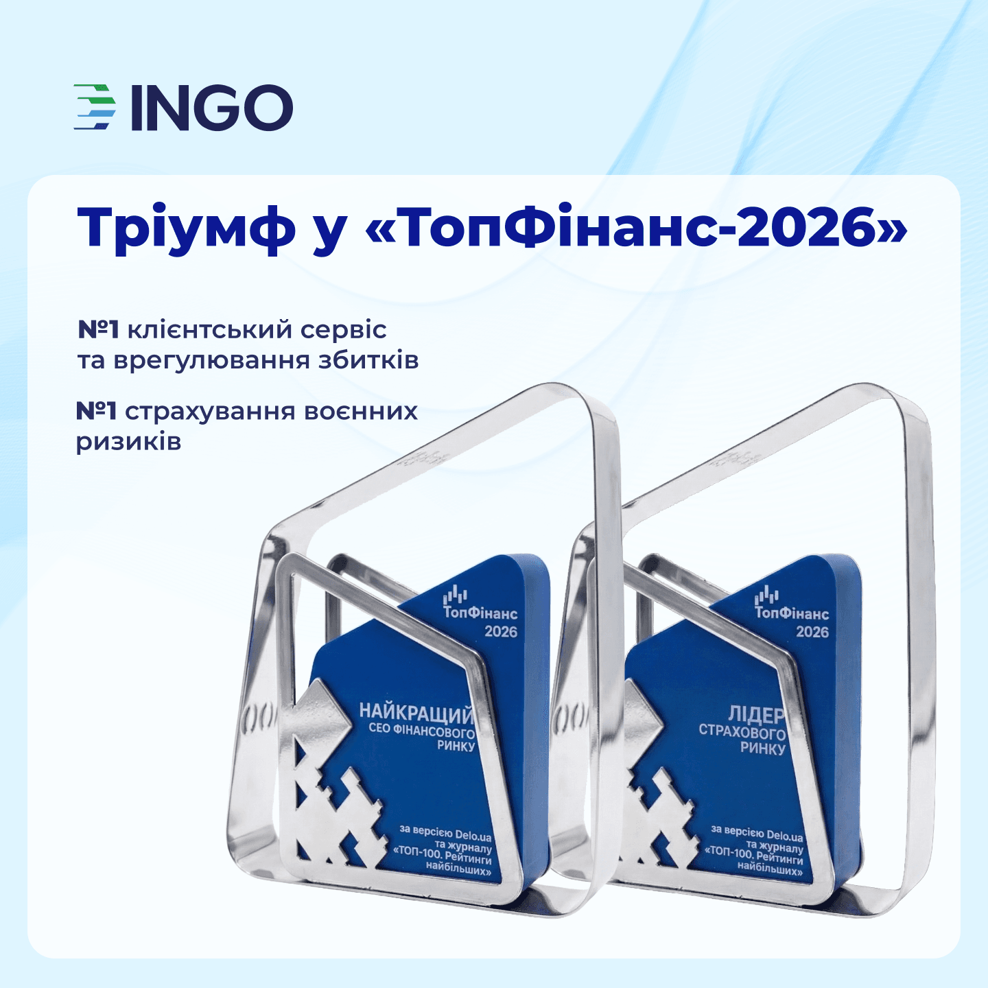 INGO Receives Six Awards in the “TopFinance-2026” Ranking; Andrii Semchenko Named Among TOP-3 CEOs in the Financial Market